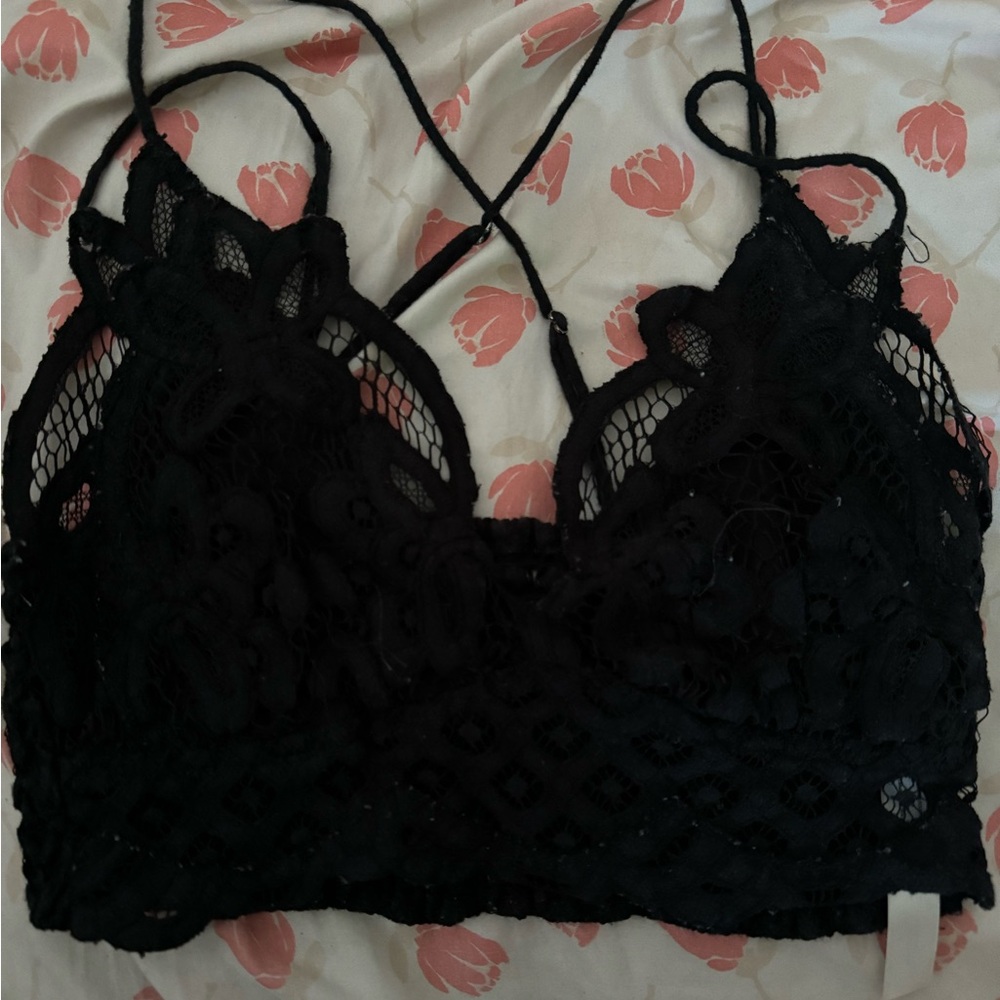 Black bralette with lace details